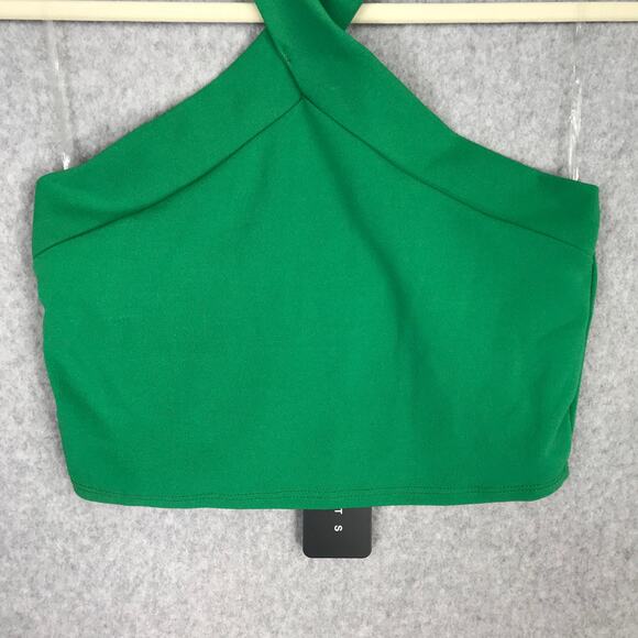 21 Saints Crop Top Women Large Green Tank Halter Y2K Coastal Western Basic Retro - Picture 3 of 8